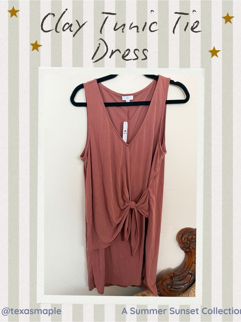 Clay Tunic Tie Front Dress NWT